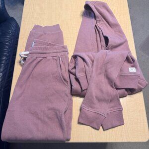 Linksoul Women's Hoodie Pullover & Sweatpant Jogger Set, Dusty Rose, Size S